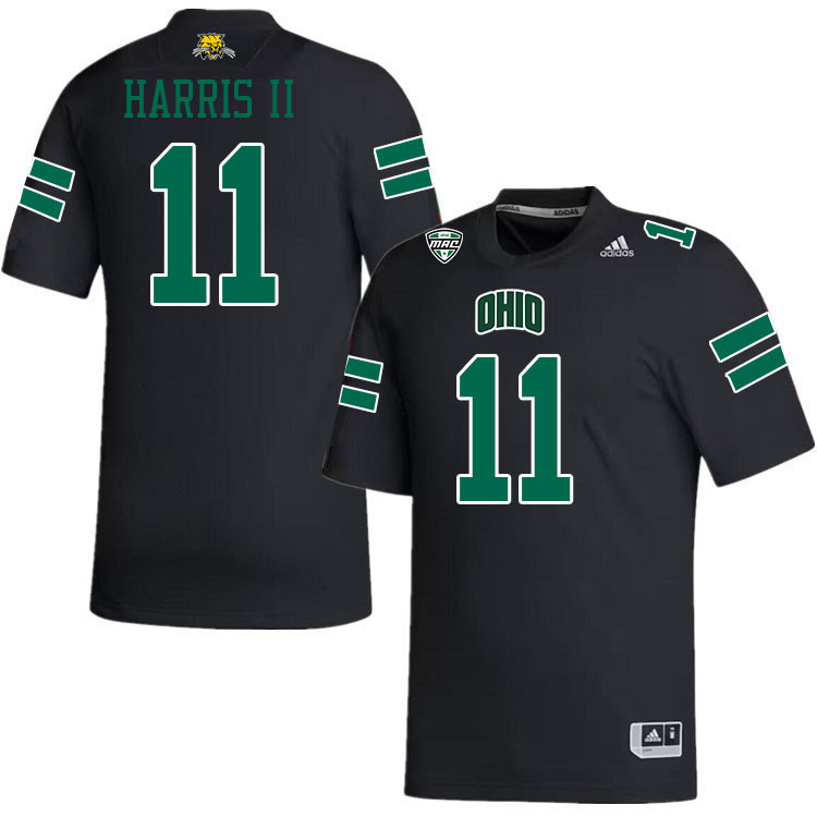 Ohio Bobcats #11 Rodney Harris II College Football Jerseys Stitched-Black